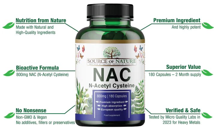 NAC (N-Acetyl Cysteine) 800mg - 180stk